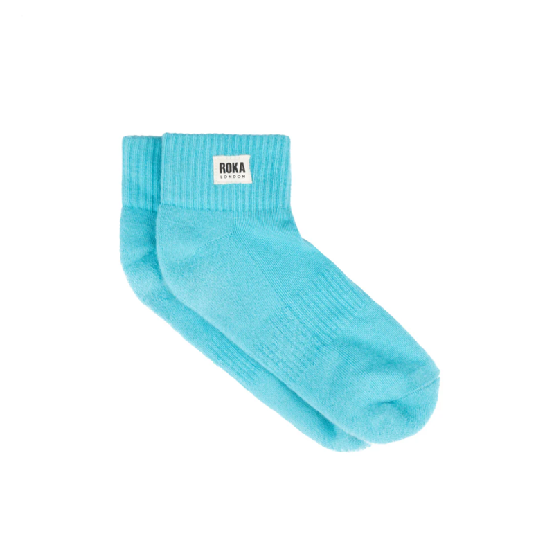 Roka Wembley Organic Cotton Socks Womens in Aquatic Awe