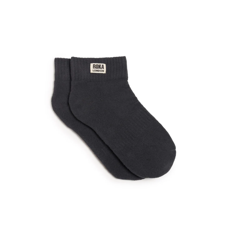 Roka Wembley Organic Cotton Socks Womens in Faded Black