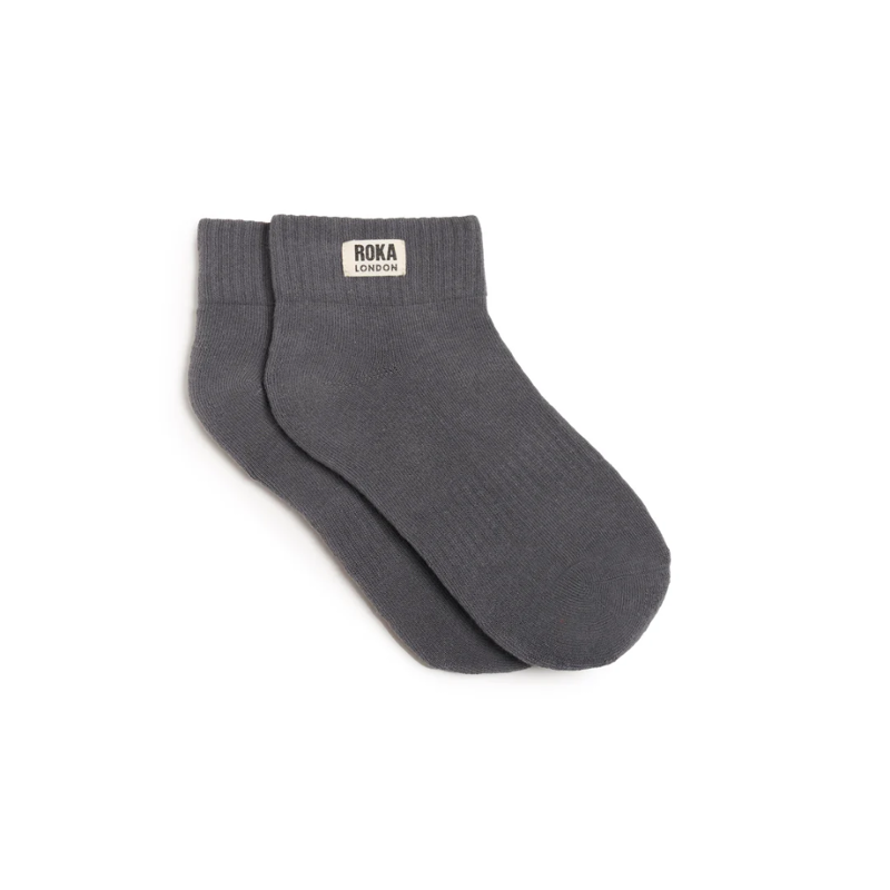 Roka Wembley Organic Cotton Socks Womens in Smoke