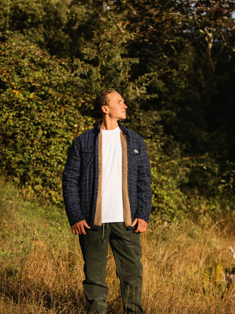 Bleubird Sequoia Sherpa Overshirt in Navy-1