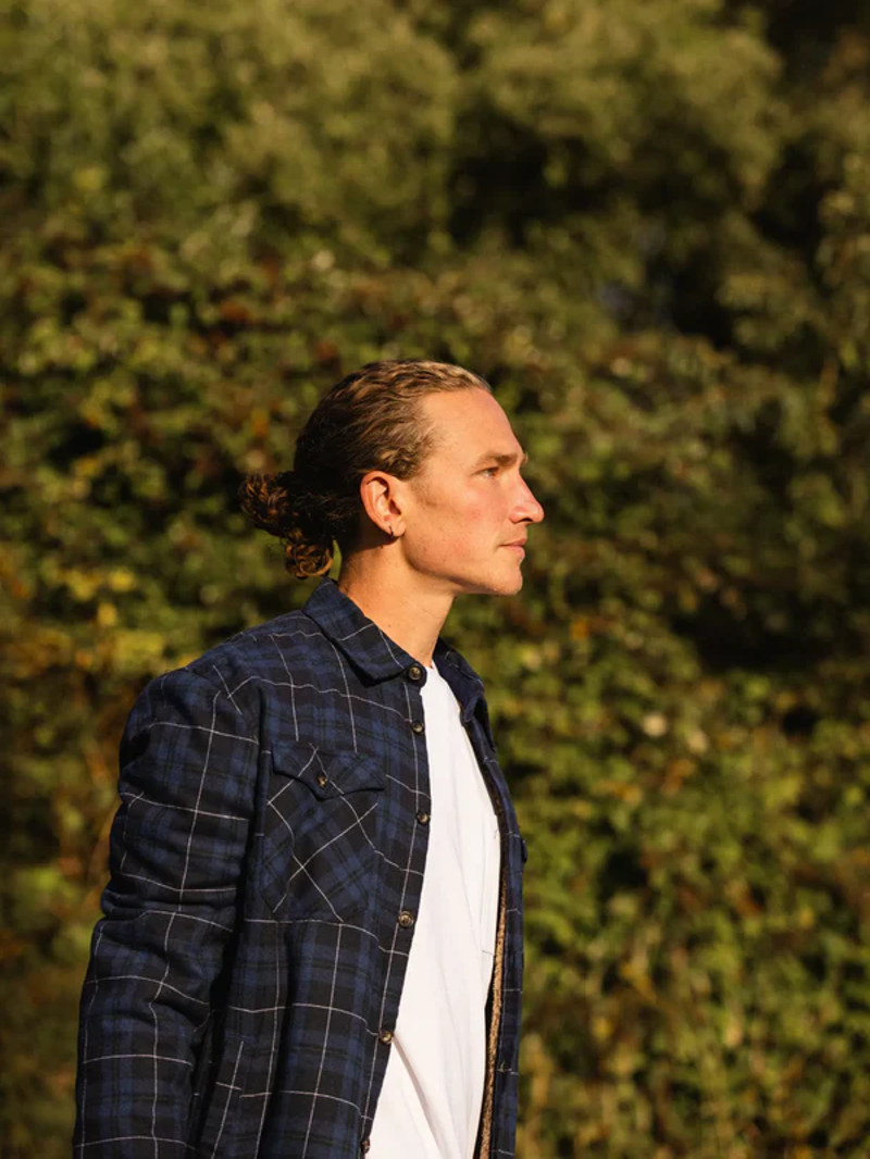 Bleubird Sequoia Sherpa Overshirt in Navy-3