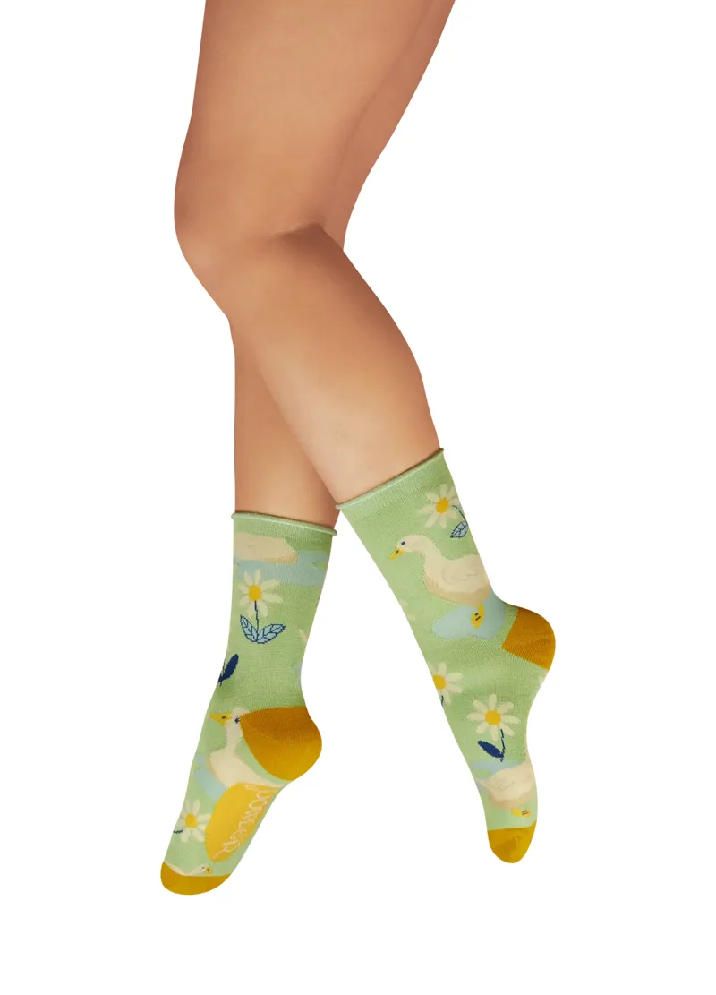 Powder Happy Geese Ladies Ankle Socks in Mint