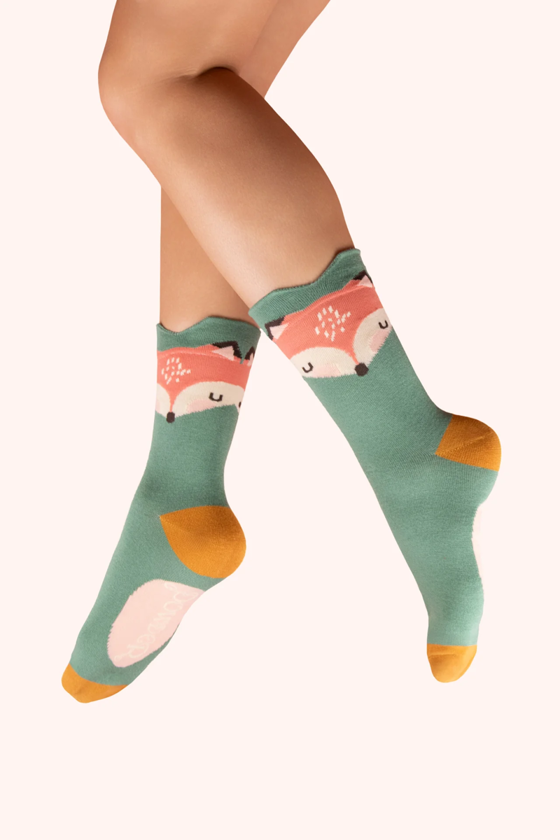 Powder Foxy Character Ankle Socks Womens