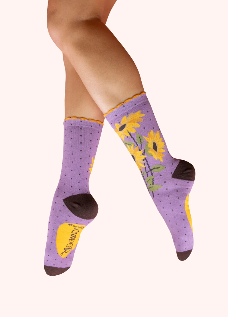 Powder Splendid Flowers Bamboo Ankle Socks Womens