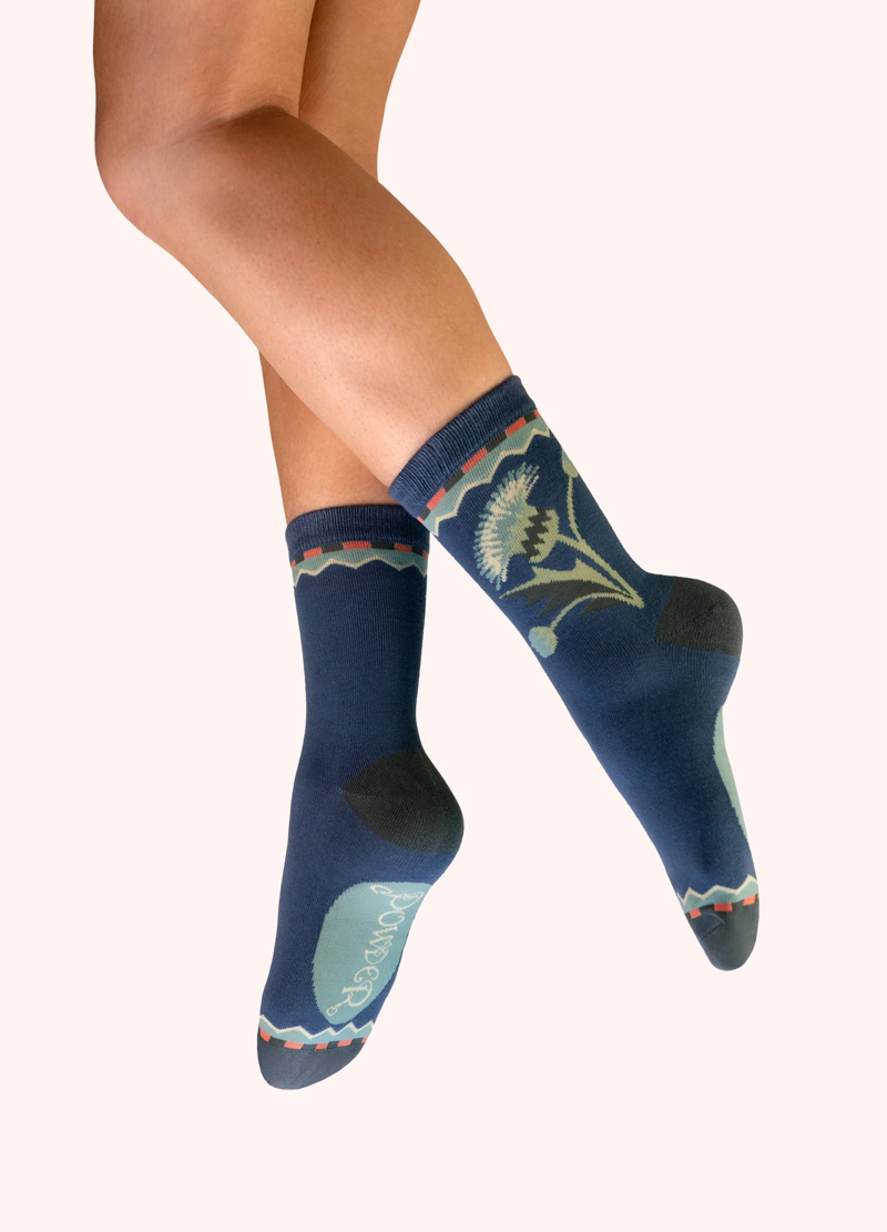 Powder Thistle Bamboo Ankle Socks Womens