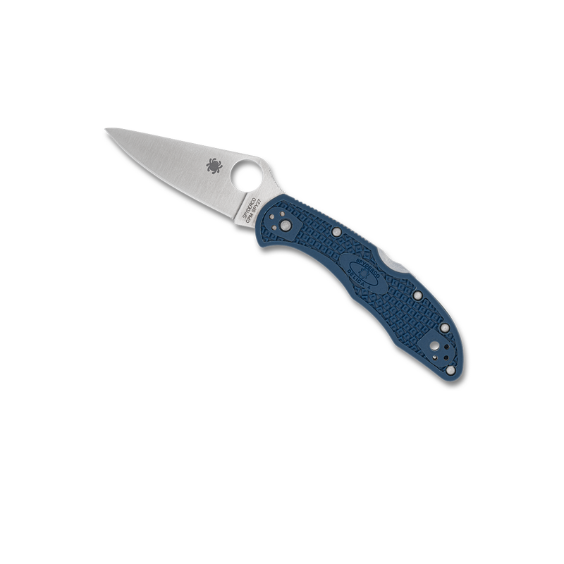 Spyderco Delica 4 Plain-Edge CPM SPY27 in FRN Cobalt Blue-2