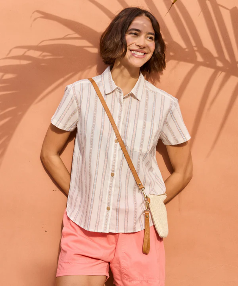 Sherpa Jaya Camp Shirt Womens in Katha Patti Stripe-1