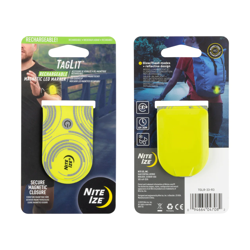 Niteize TagLit Rechargeable LED Marker in Neon Yellow Green 