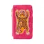 Powder Ikat Tiger Velvet Card Holder in Fuchsia