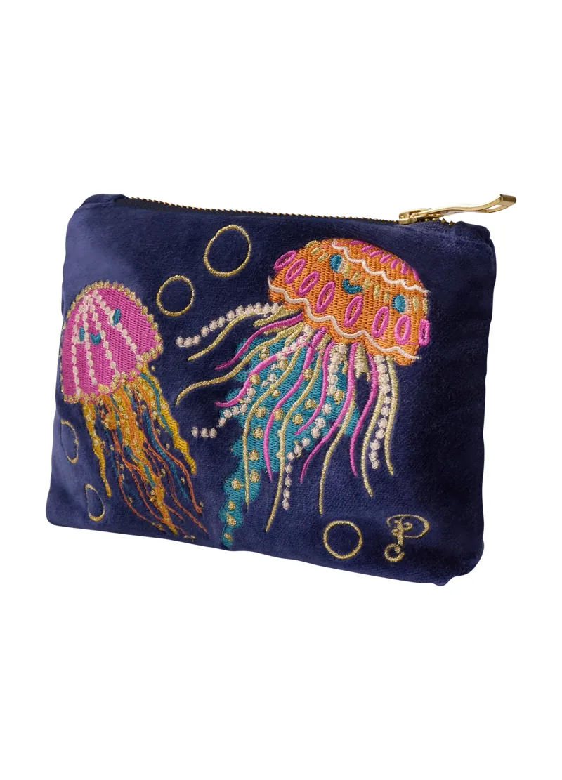 Powder Jolly Jellies Velvet Mini Pouch in Navy