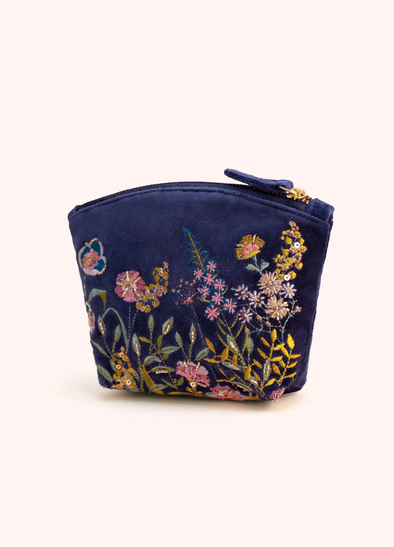 Powder Floral Hedgerow Mini Pouch in Navy