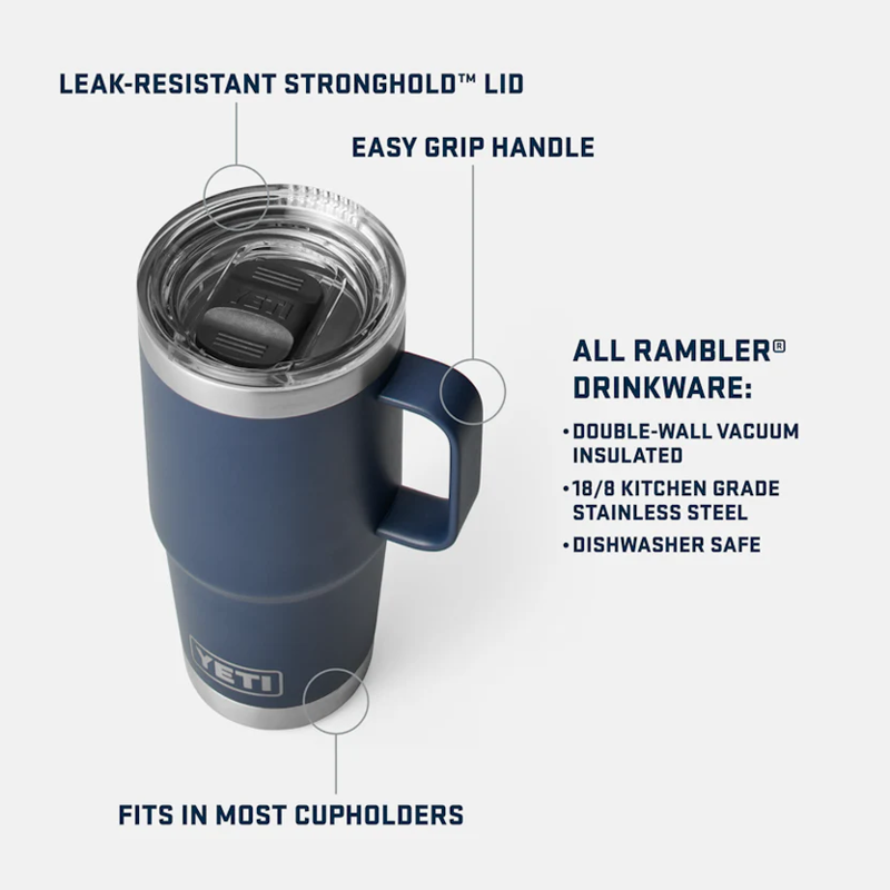 Yeti Rambler 20 Oz Travel Mug in Navy-3