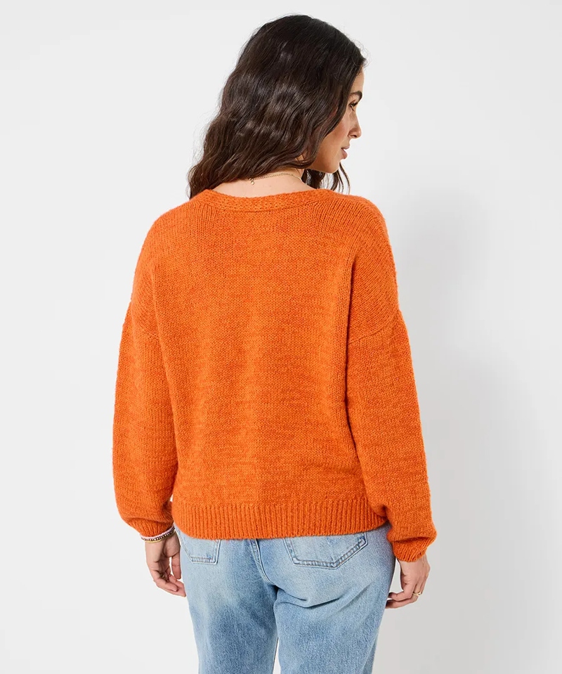 Joe Browns Celia V- Neck Cardigan Womens in Orange-3