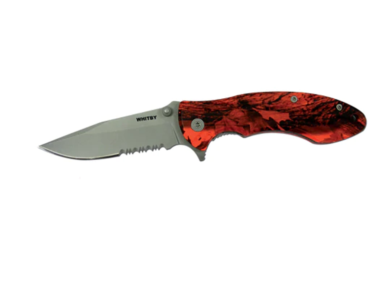 Whitby LK152 Orange Camo Lock Knife