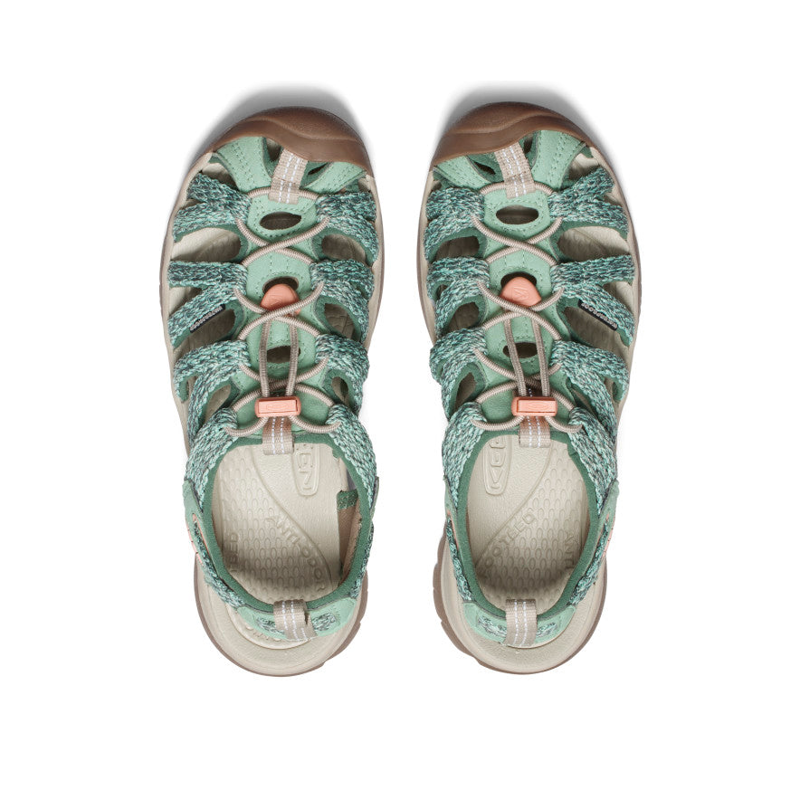 Keen Whisper Sandals Womens in Granite Green/Peach Parfait-3