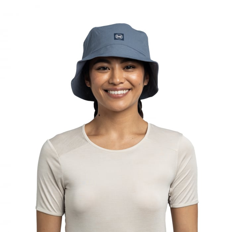 Buff Adventure Bucket Hat in Solid Stone Blue-3