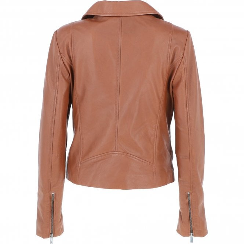 Ashwood Leather Biker Style Jacket Womens in Tan-4