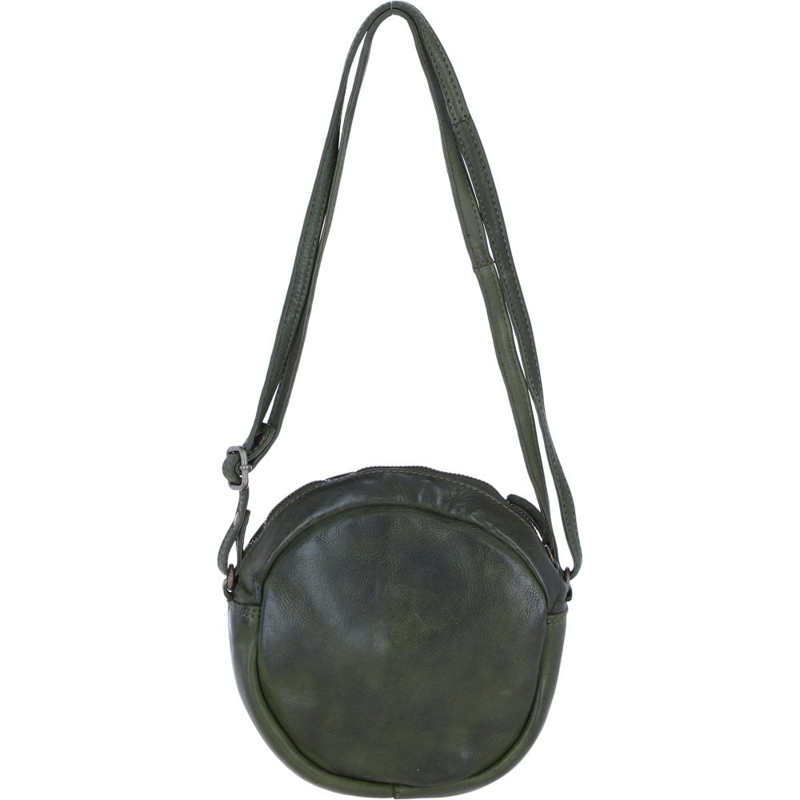 Ashwood W-23 Woven Leather Round Bag in Green-3