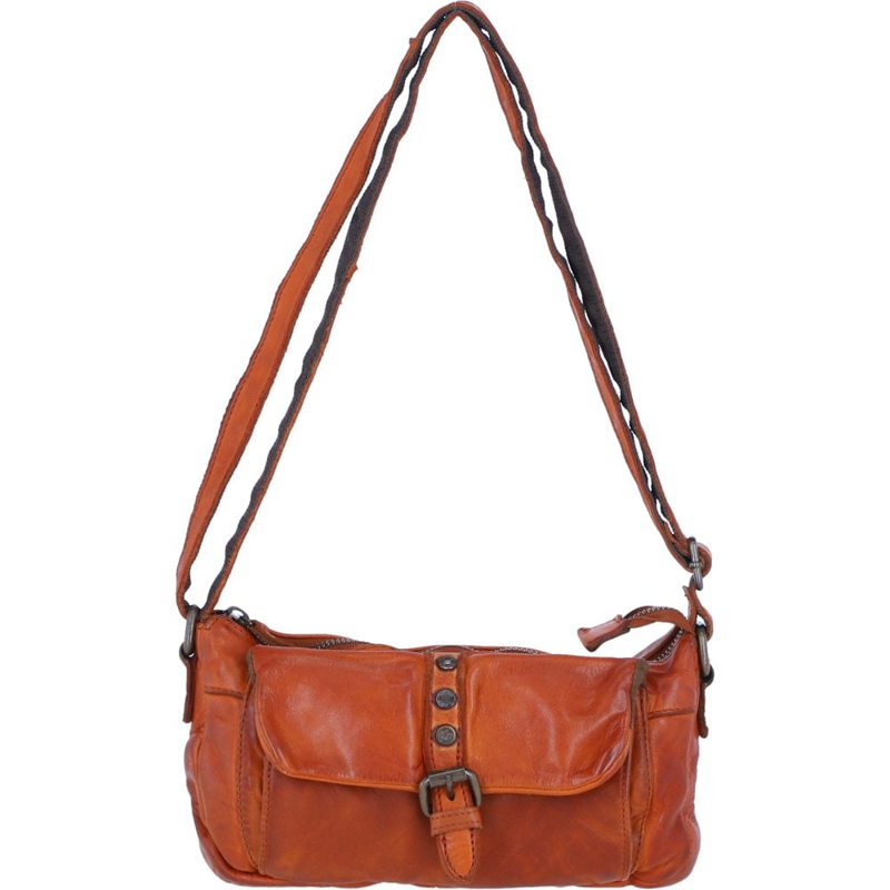 Ashwood D-51 Leather Small X-Body Bag in Tan