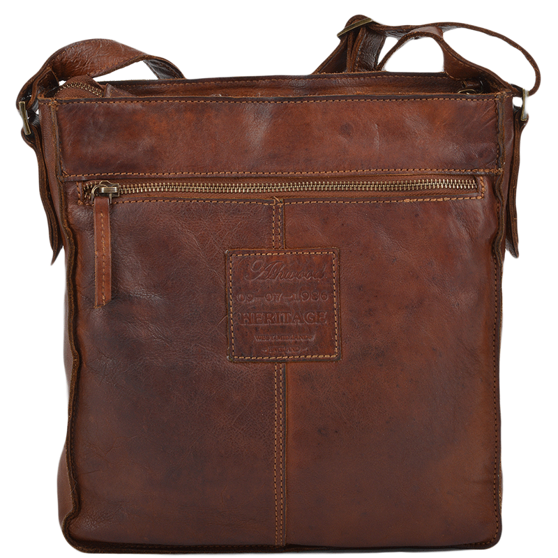 Ashwood Leather Body bag in Rust-2