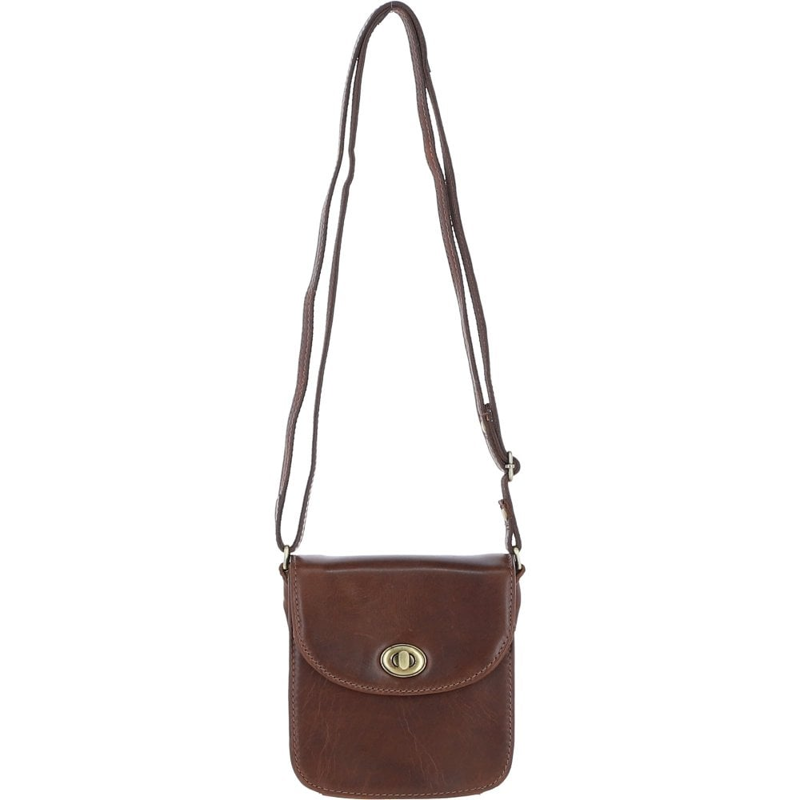 Ashwood V-80 Small Lock Cross-Body Bag in Brown
