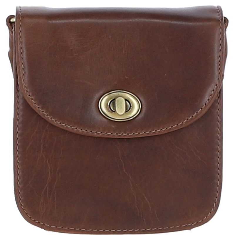 Ashwood V-80 Small Lock Cross-Body Bag in Brown-1