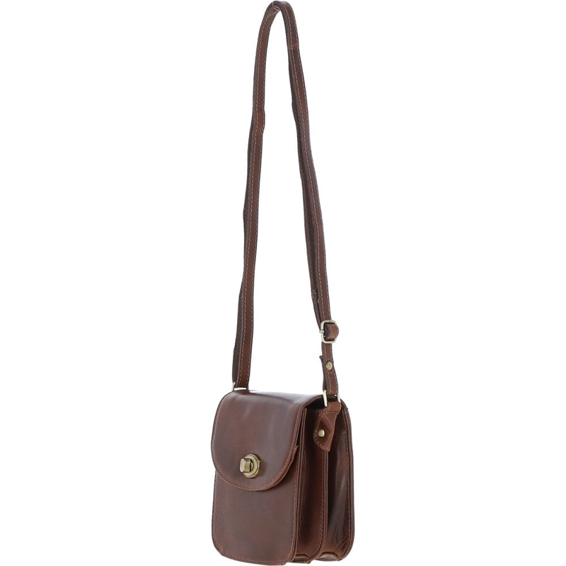 Ashwood V-80 Small Lock Cross-Body Bag in Brown-2