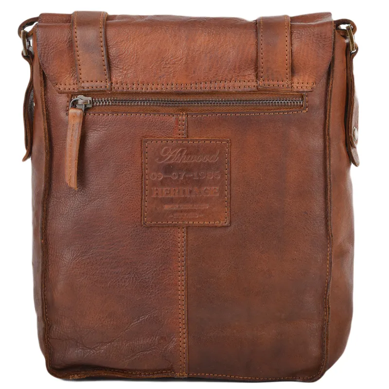 Ashwood A4 Messenger bag in Rust-2