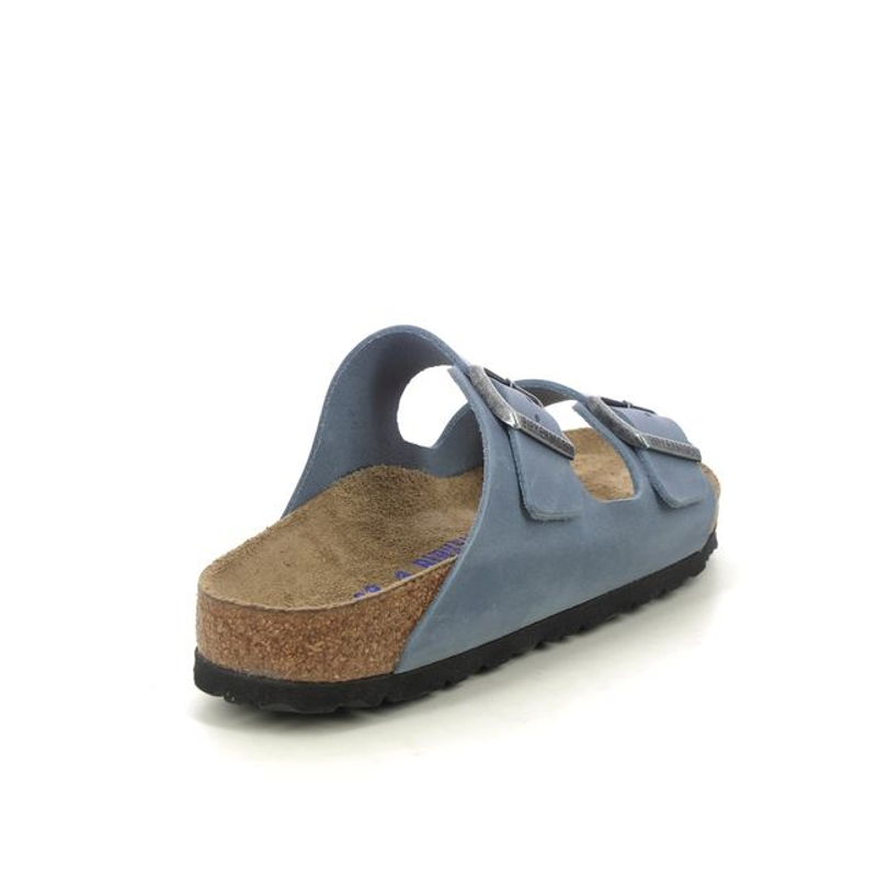 Birkenstock Arizona Soft Footbed Oiled Leather Narrow in Elemental Blue-2