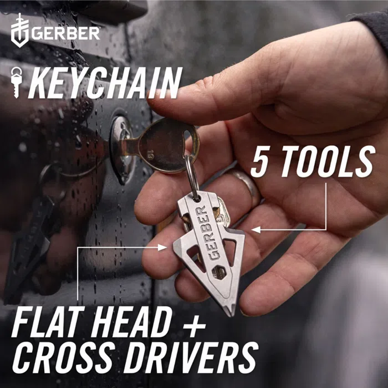 Gerber Broadhead Keyring in Silver-4
