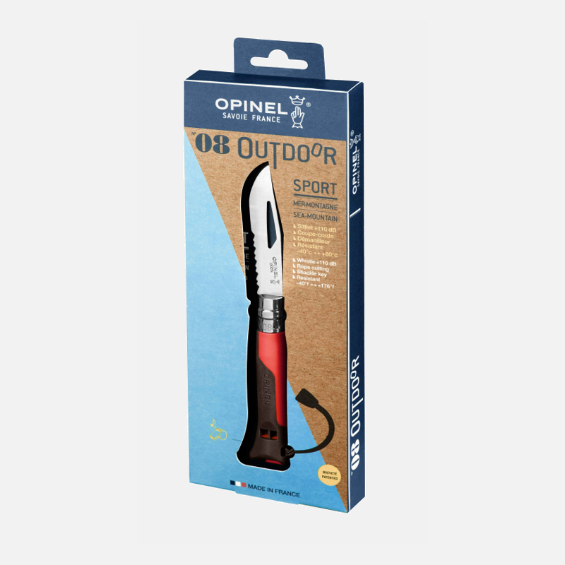 Opinel No.8 Outdoor Knife in Earth Red-1