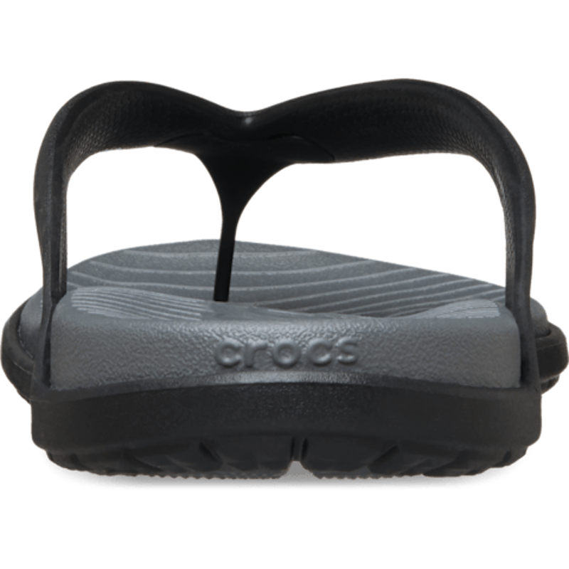 Crocs Coast Flip Flops Mens in Black/Slate Grey-5