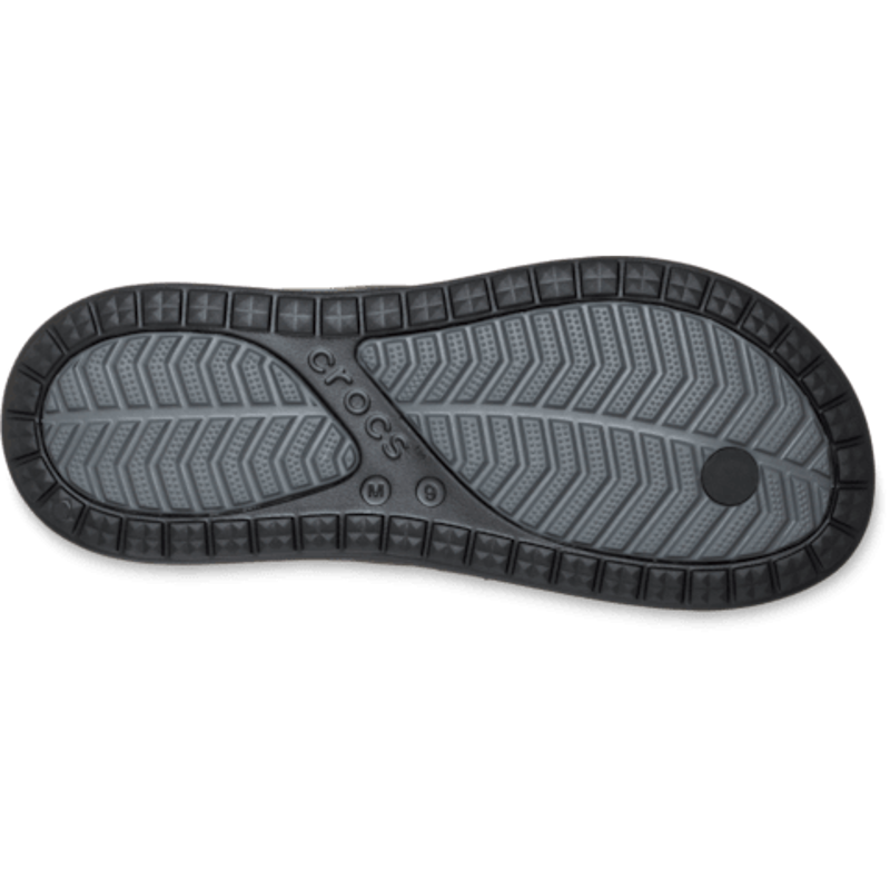 Crocs Coast Flip Flops Mens in Black/Slate Grey-3