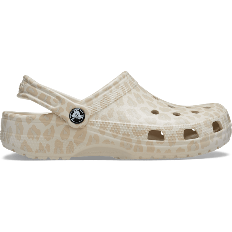 Crocs Classic Animal Clog in Almond Tint/Leopard