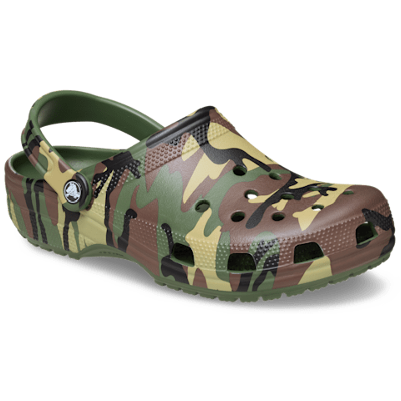 Crocs Classic Camouflage Clog in Army Green/Multi-3