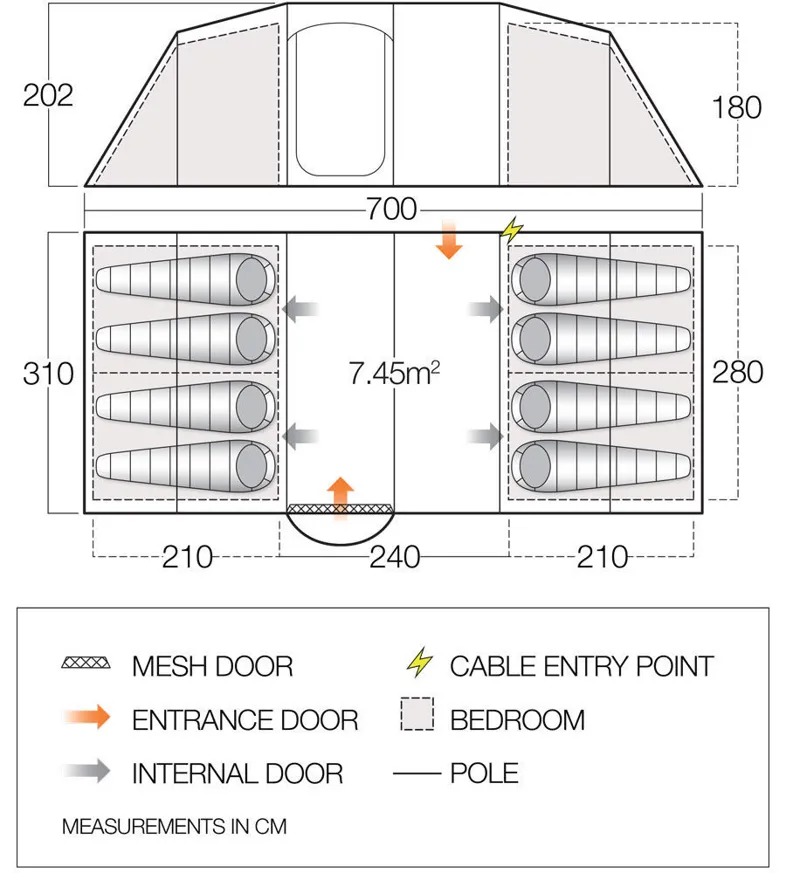 Vango Stanford II 850XL 8 man Tent blue-1