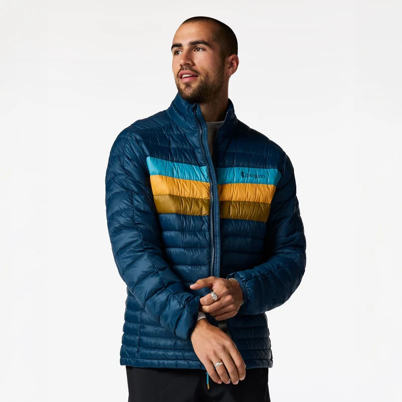 Cotopaxi Fuego Down Jacket Mens in Indigo Stripes
