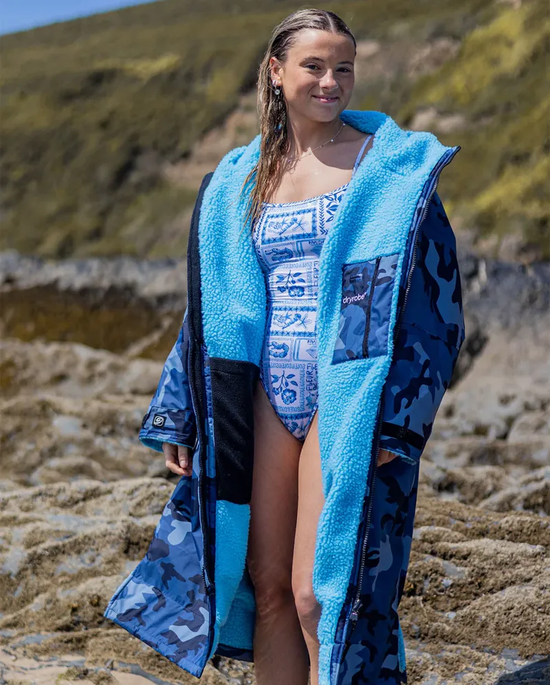 Dryrobe Advance Long Sleeve V3 in Blue Camo/Blue-2