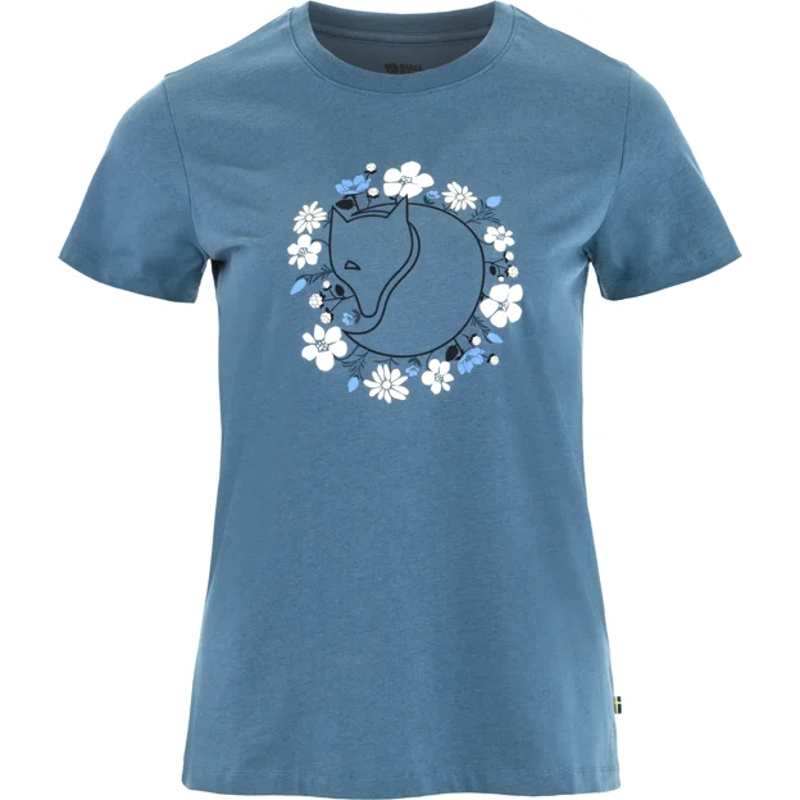 Fjallraven Fjällblomster Fox T-shirt Womens in Dawn Blue