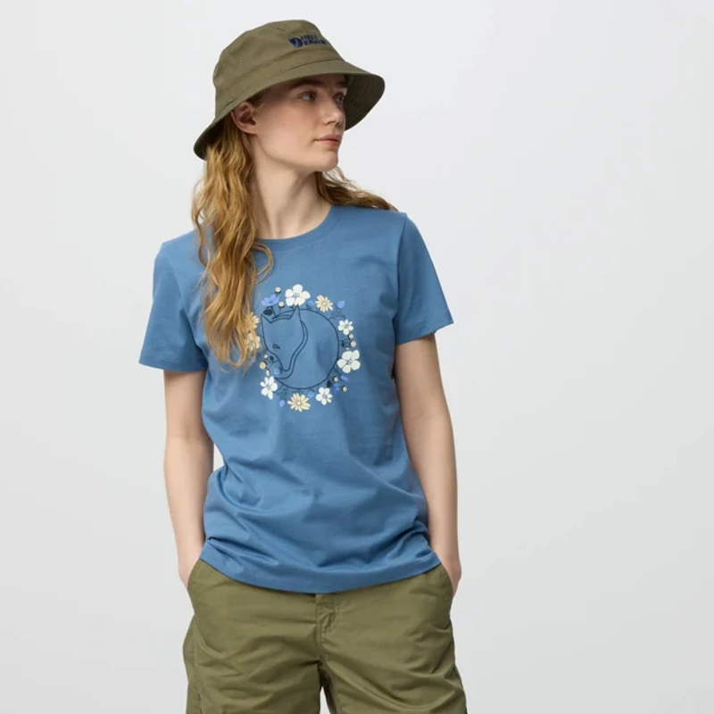 Fjallraven Fjällblomster Fox T-shirt Womens in Dawn Blue-2