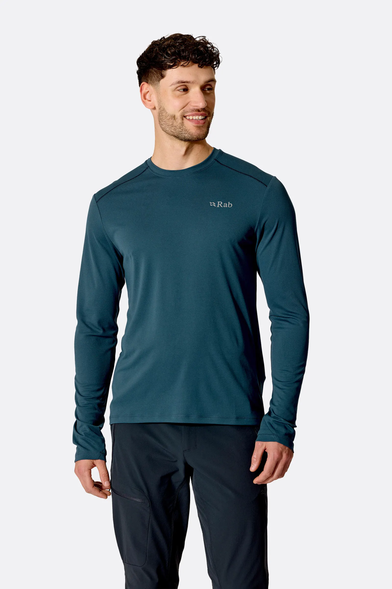 Rab Force LS Tee Mens in Tempest Blue-3