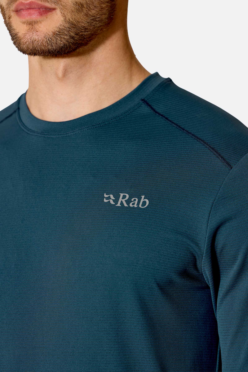 Rab Force LS Tee Mens in Tempest Blue-2