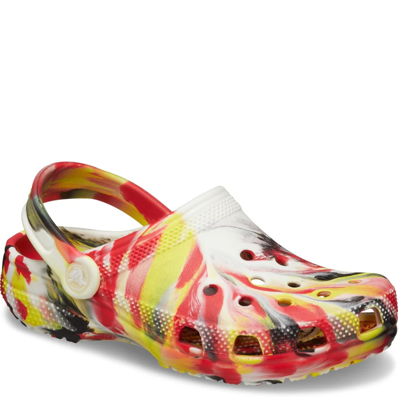 Crocs Classic Glow Marbled Clog Kids in Varsity Red/Multi