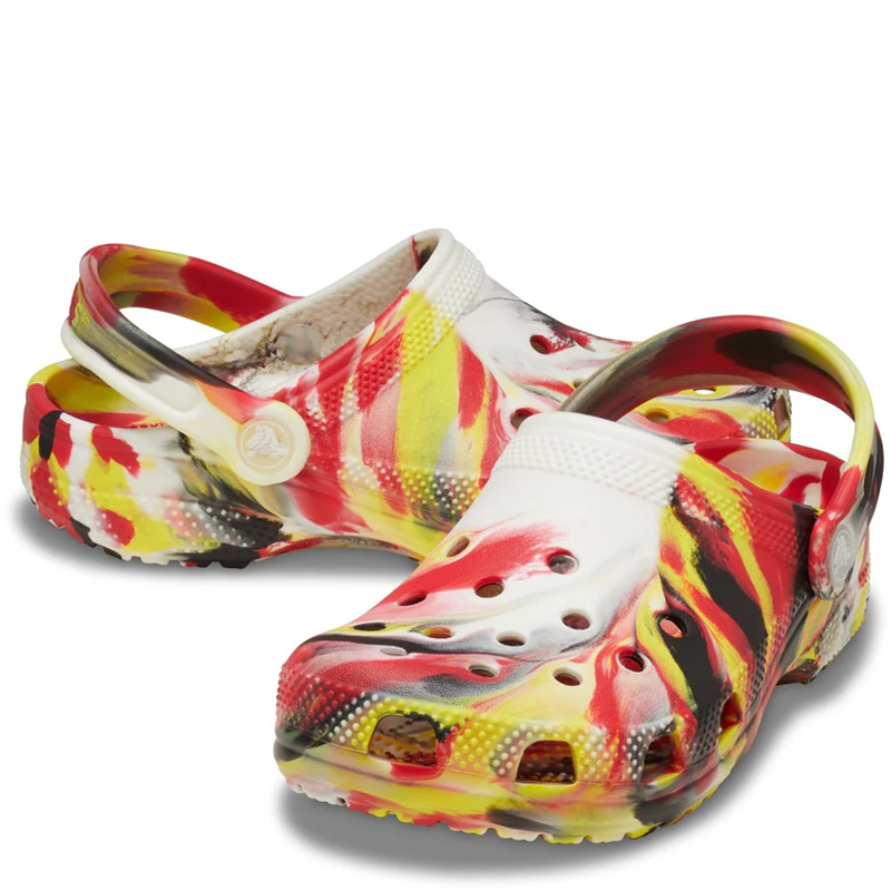 Crocs Classic Glow Marbled Clog Kids in Varsity Red/Multi-2