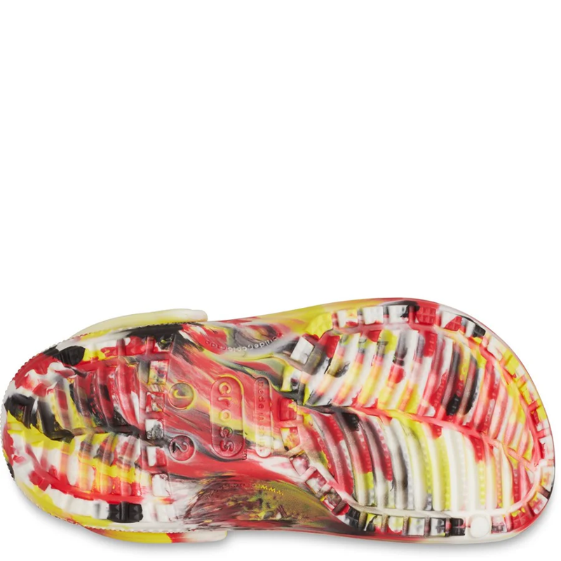 Crocs Classic Glow Marbled Clog Kids in Varsity Red/Multi-3