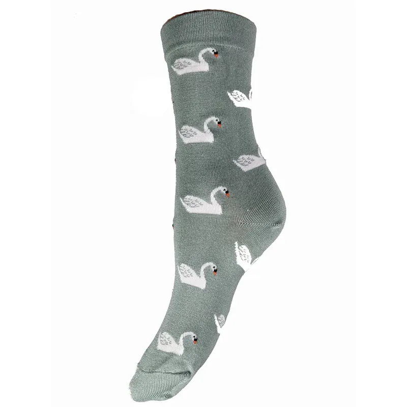 Gemjar Swan Bamboo Socks Womens in Grey 