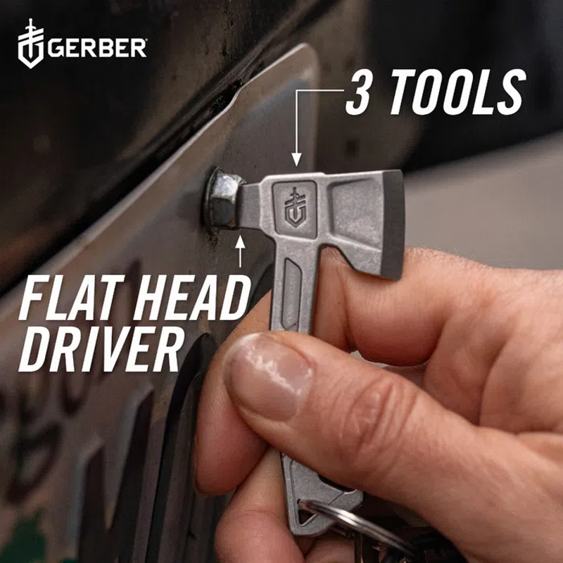 Gerber Hatchet Keyring in Silver-5