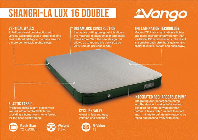 Vango Shangri-La Lux 16 Double Self inflating Mat -6
