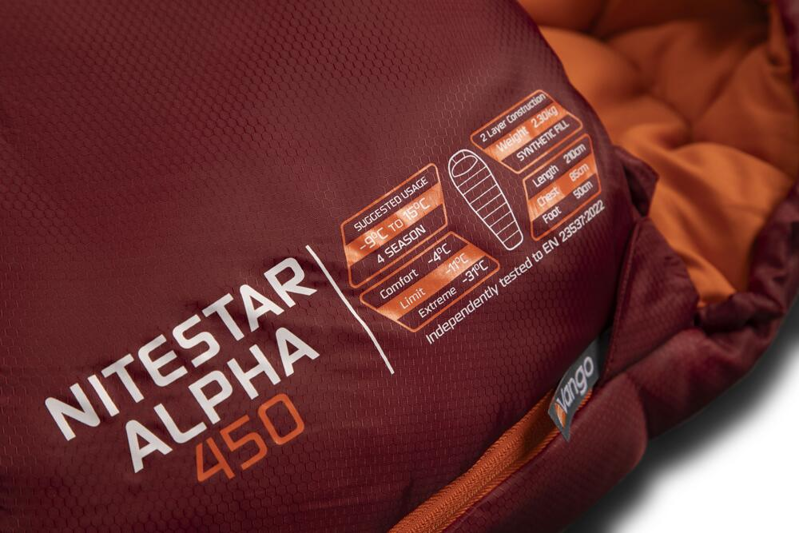 Vango Nitestar Alpha 450 Sleeping Bag in Winery-3