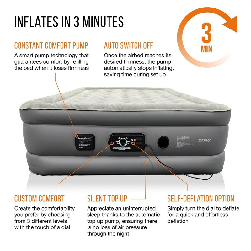 Vango Blissful Double Airbed in Nocturne Grey-3